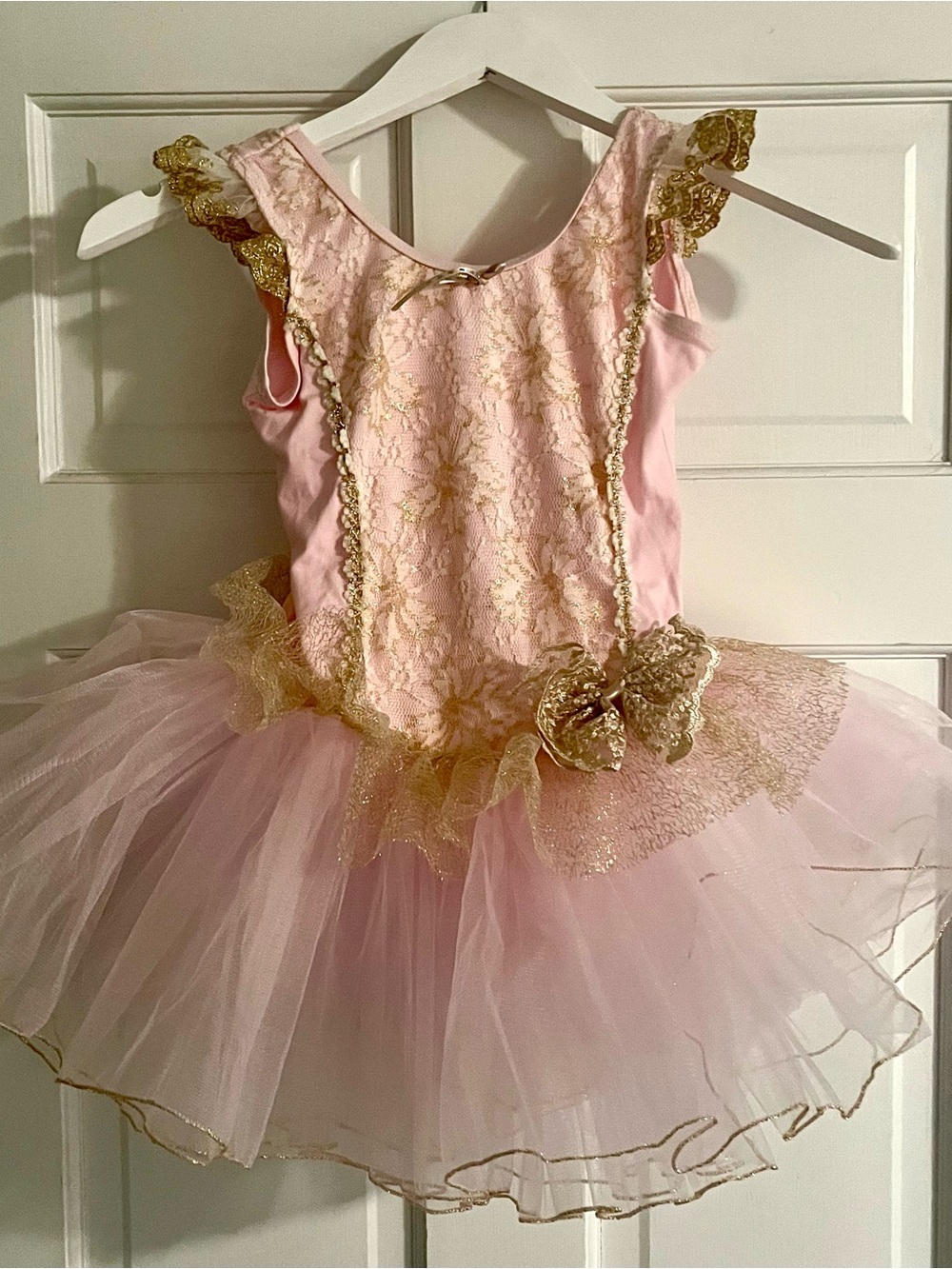 Pink & Gold Lace Tutu Dress - Kids Costume